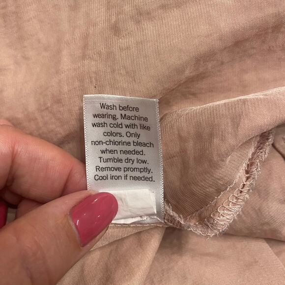 Nine‎ West Satin Lace Cami Pink Champagne Blush Adjustable Spaghetti Straps 4X - Picture 9 of 9